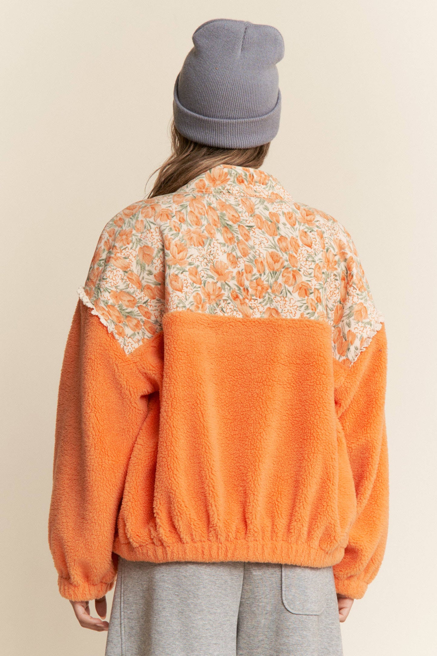 Teddy Sherpa Floral Jacket
