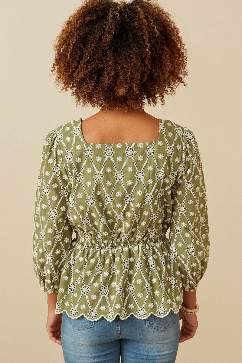 Eyelet And Crochet Top