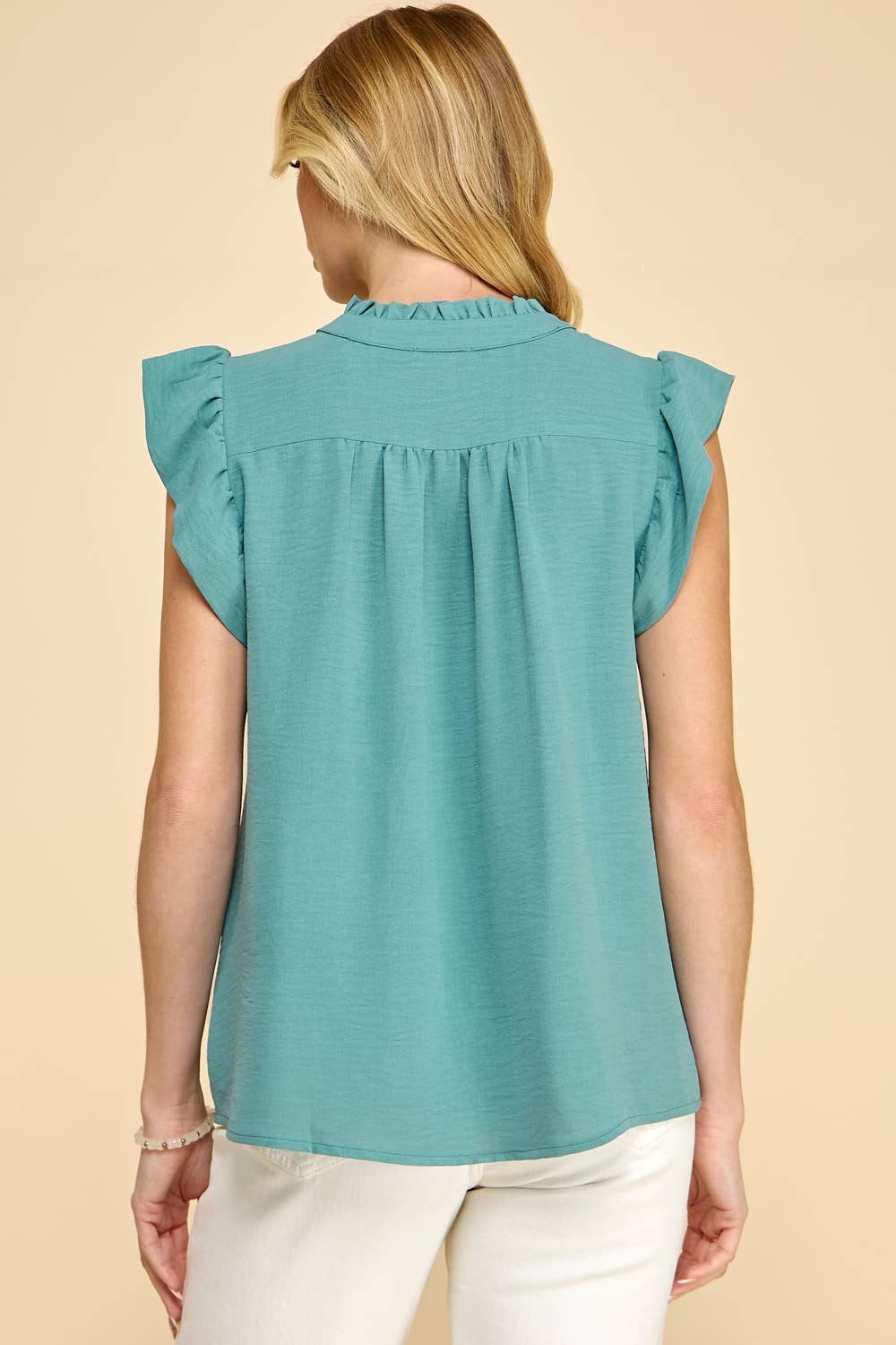 Basic Ruffle Sleeve Blouse
