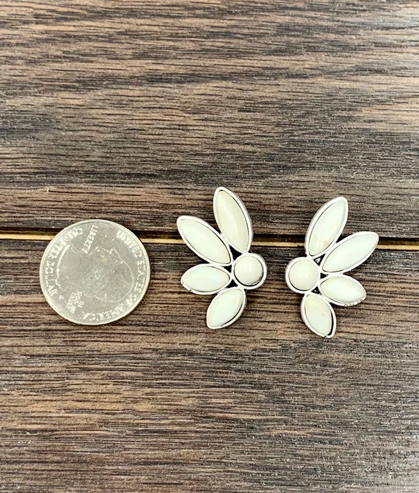 White Turquoise Stud Earrings