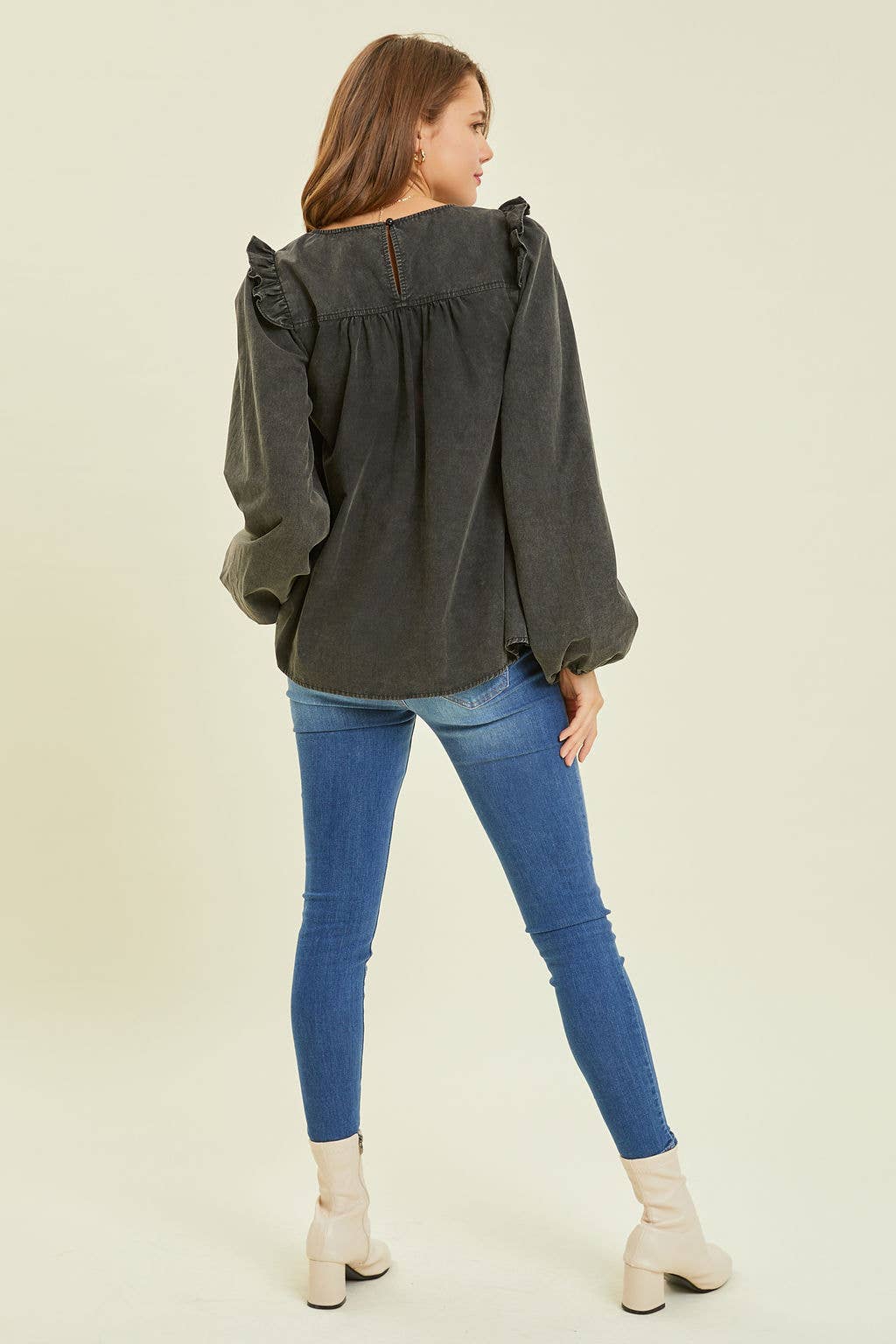 Heather Smocked Neck Blouse