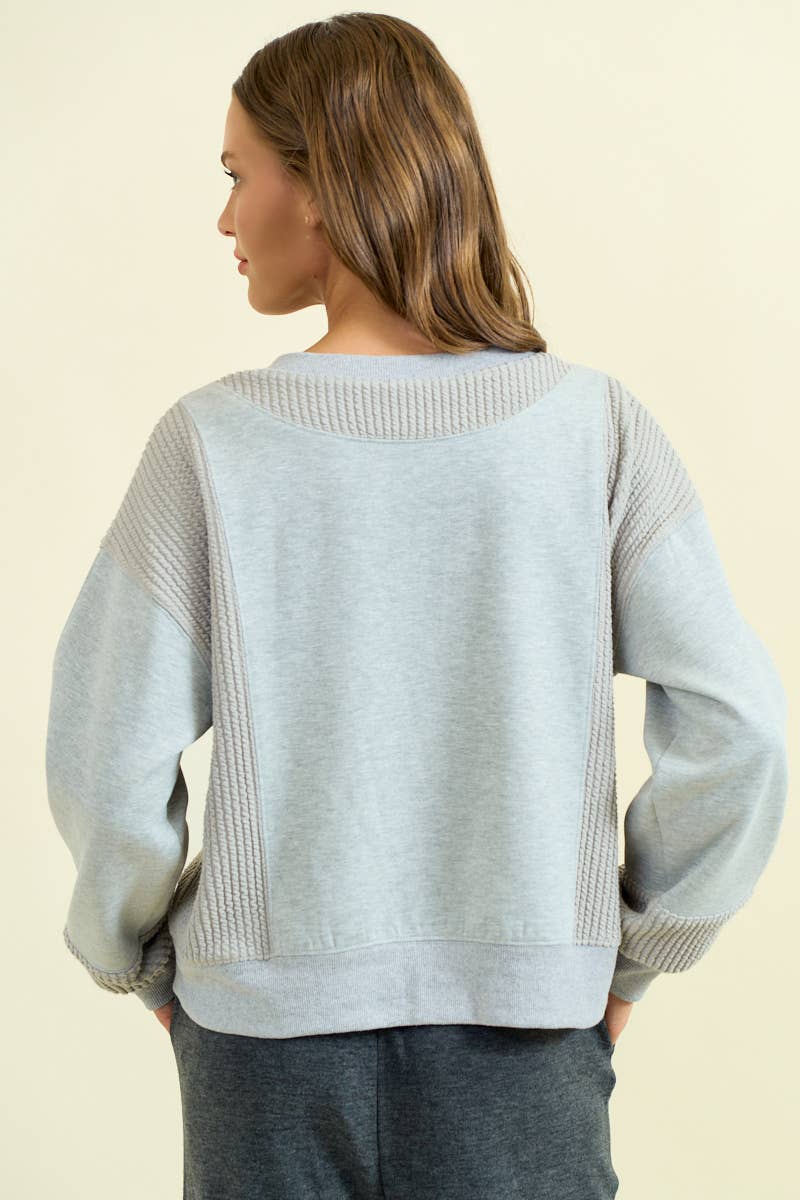 Mix Media Block Sweatshirt