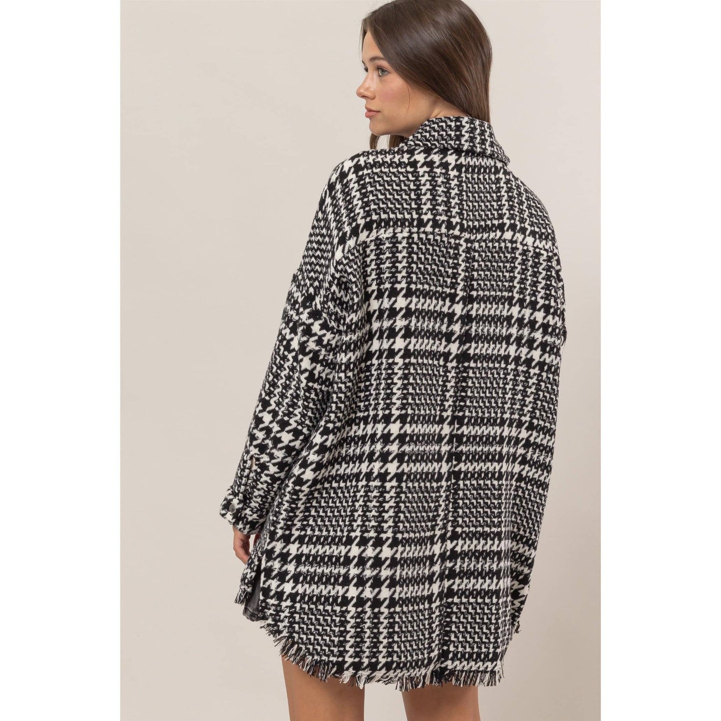 Oversized Houndstooth Jacket