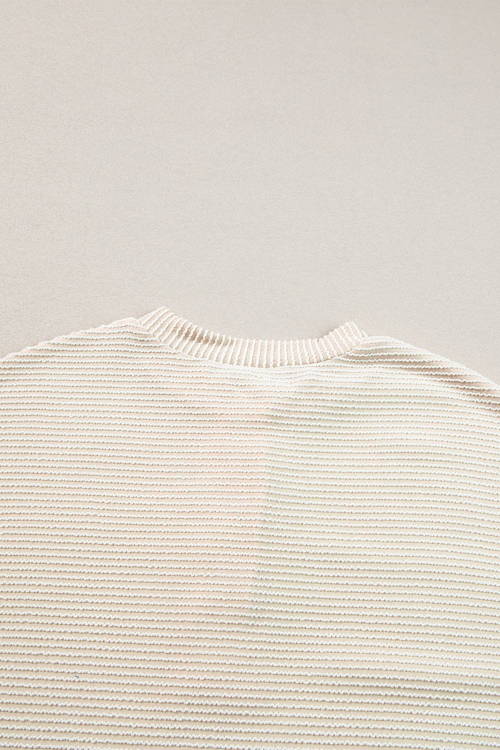 Waffle Knit Sleeve Pullover