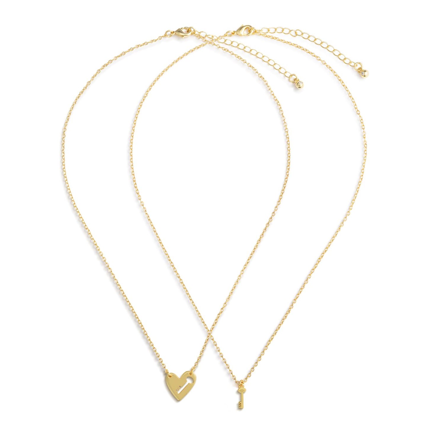 Heart and Key Necklace Set