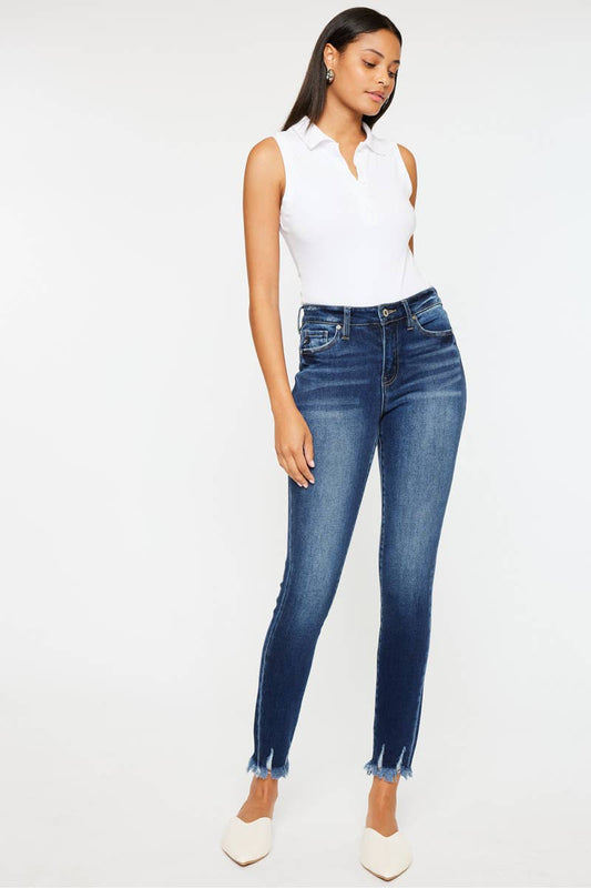 High Rise Dark Wash Skinny Jeans