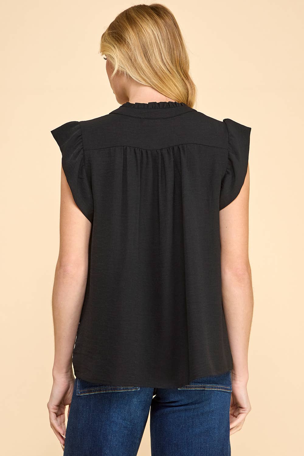 Basic Ruffle Sleeve Blouse