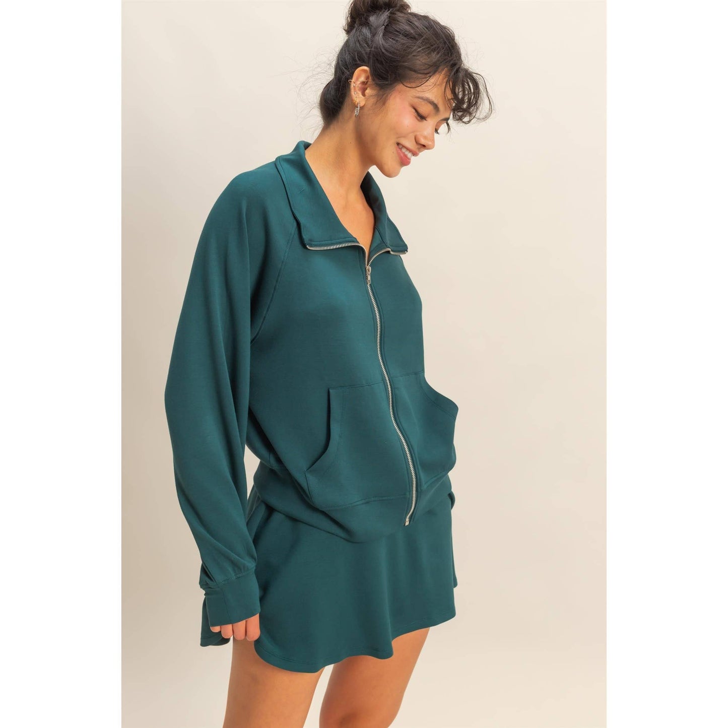 Scuba High Neck Long Sleeve Zip Jacket