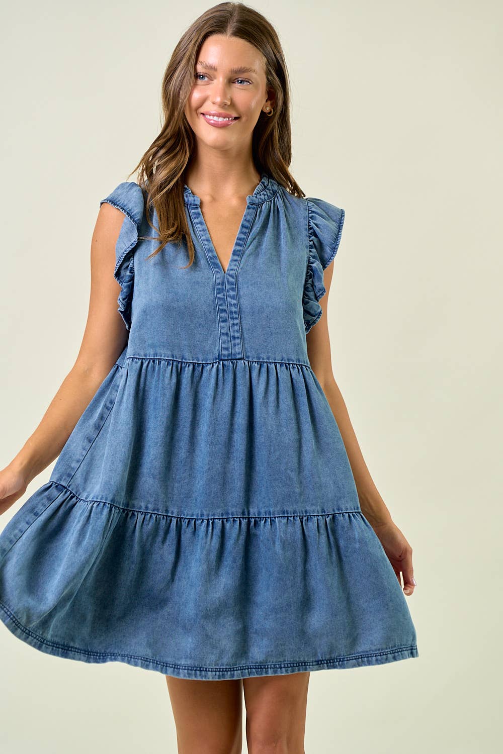 Denim Ruffle Dress