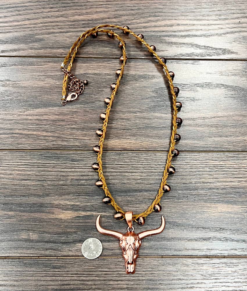 Handmade Longhorn Suede Necklace