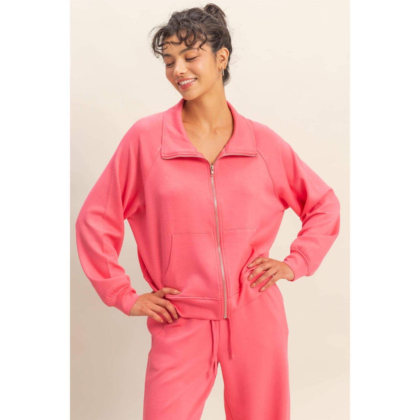 Scuba High Neck Long Sleeve Zip Jacket