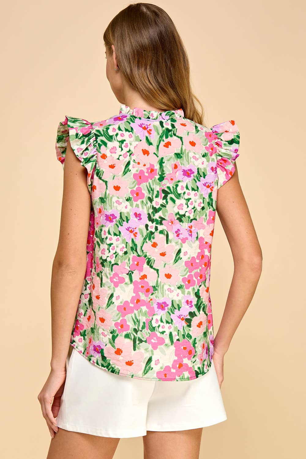 Floral Ruffle Sleeved Blouse