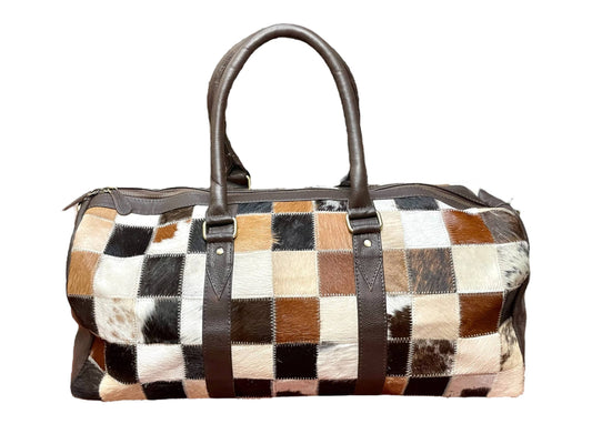 Patchwork  Cowhide Duffle Bag