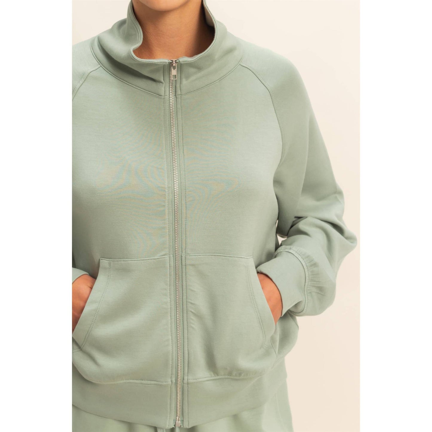 Scuba High Neck Long Sleeve Zip Jacket