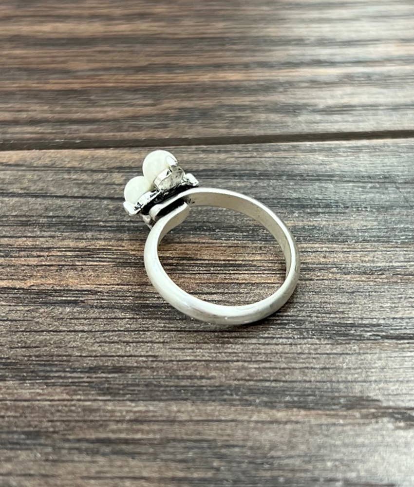 White Turquoise Adjustable Ring