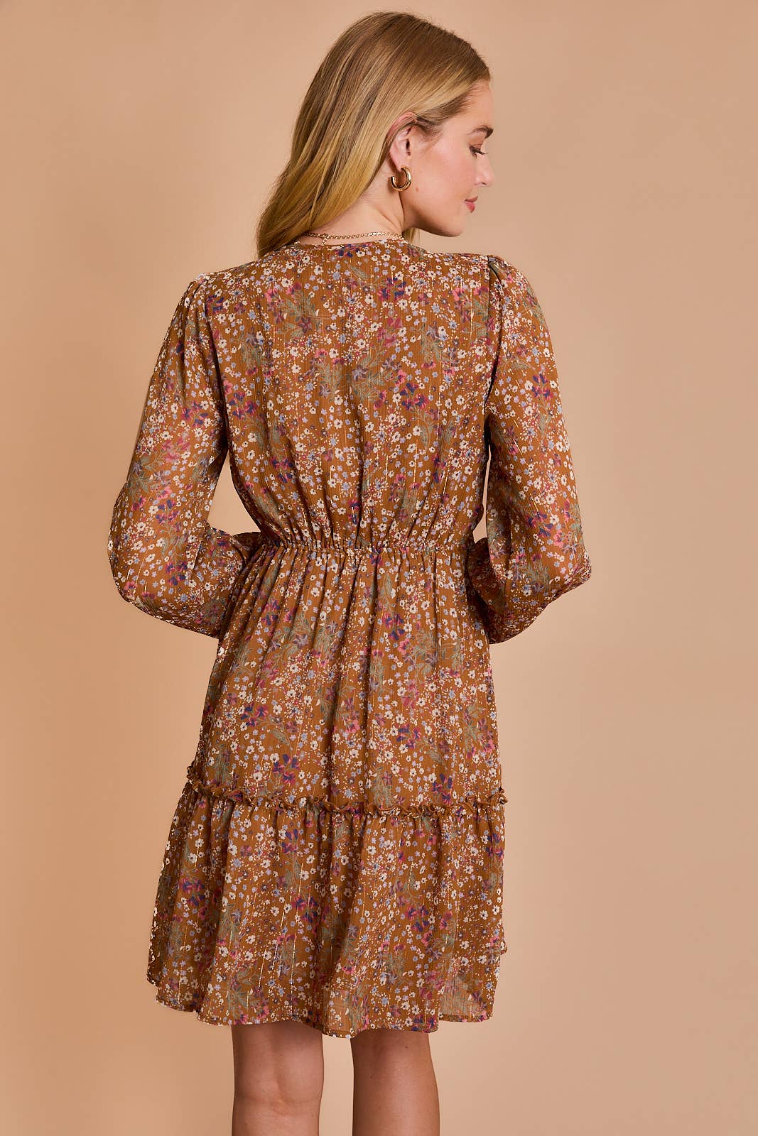 Long Sleeve Floral Print Dress
