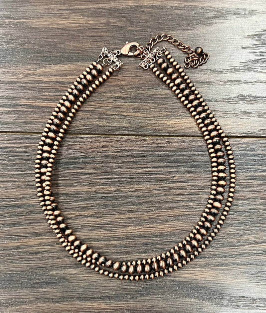Handmade Copper Navajo Bead Necklace