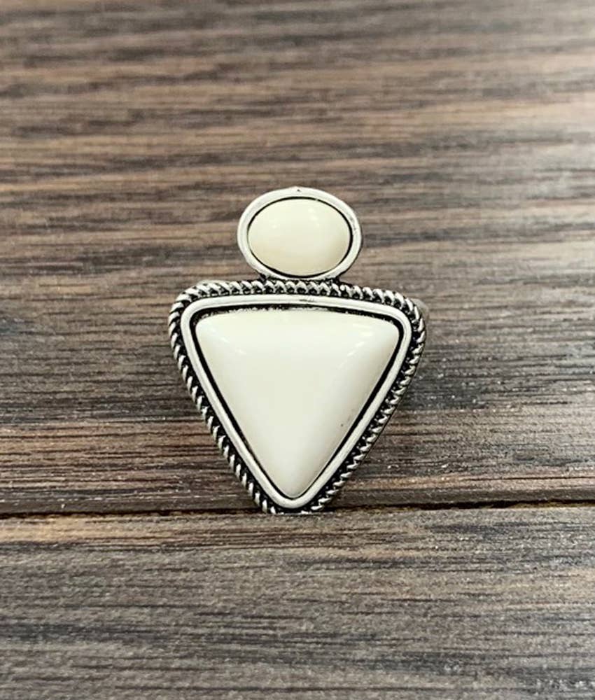Arrowhead White Turquoise Adjustable Ring