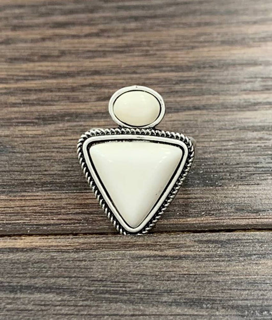 Arrowhead White Turquoise Adjustable Ring