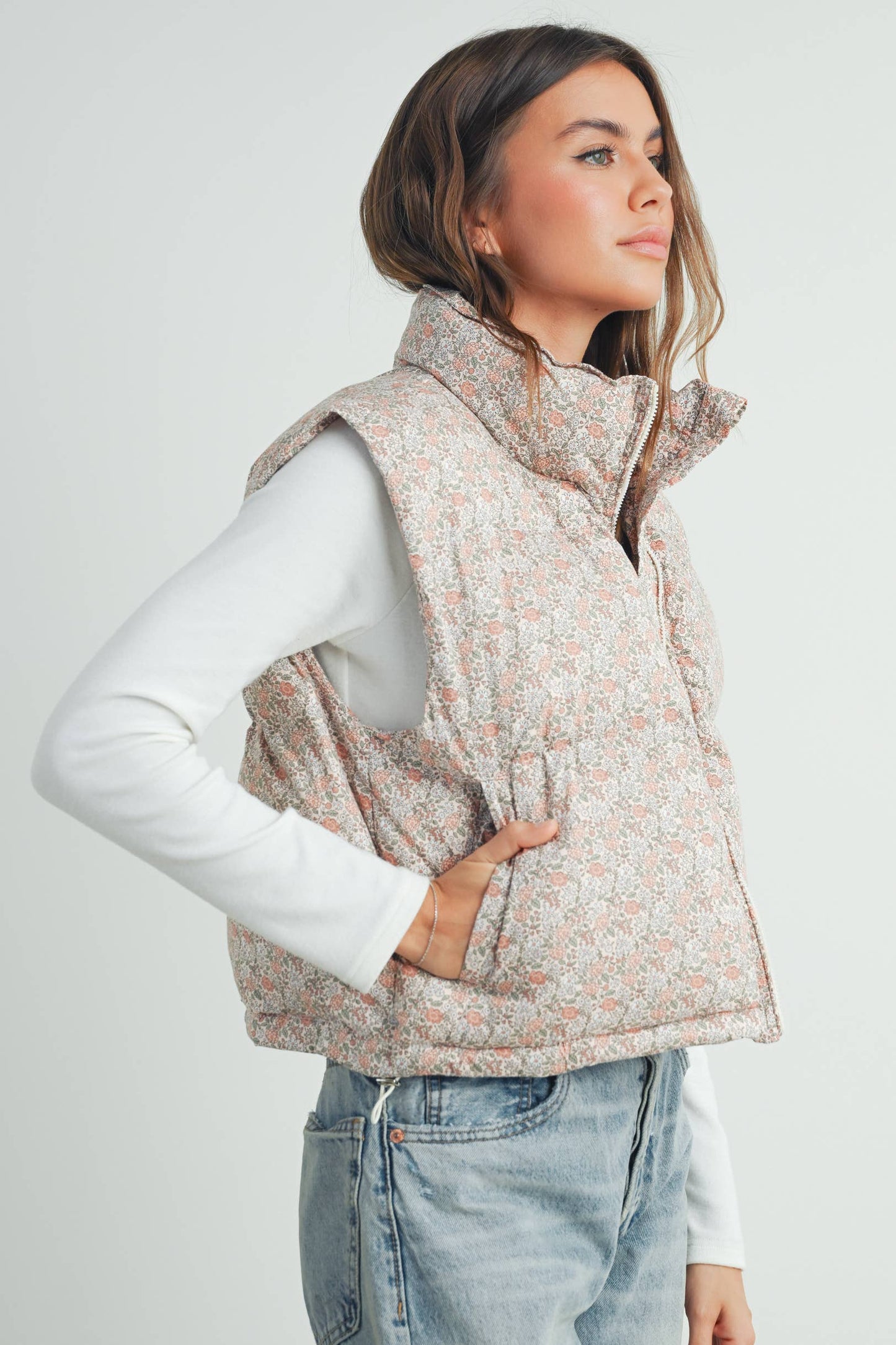 Brynn Floral Puffer Vest