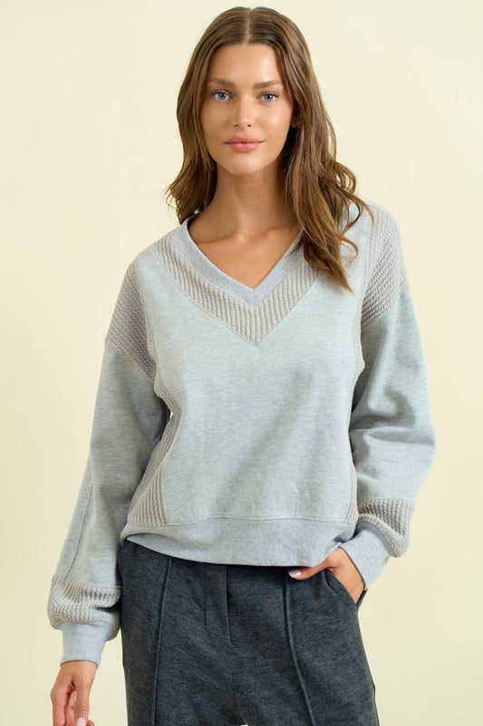 Mix Media Block Sweatshirt