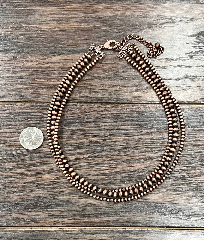 Handmade Copper Navajo Bead Necklace