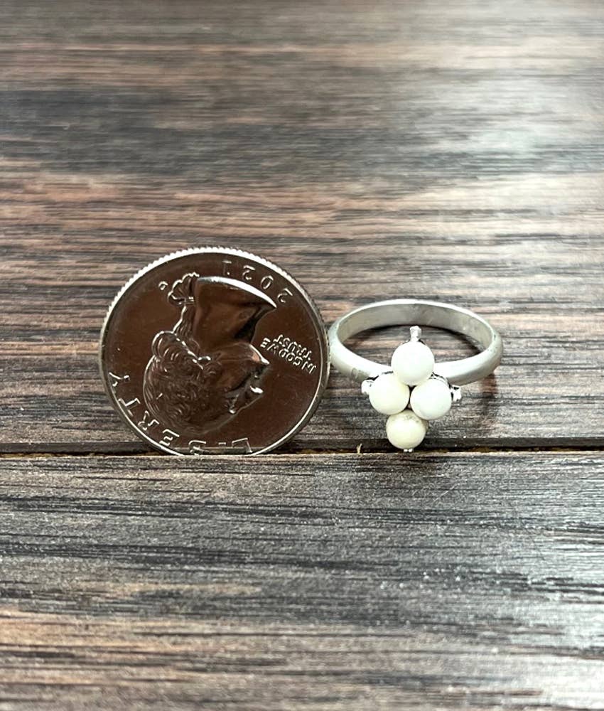 White Turquoise Adjustable Ring