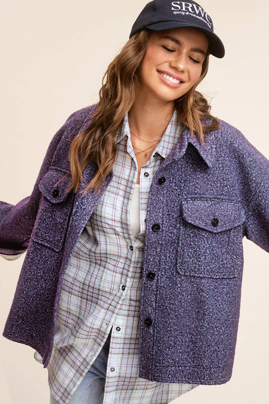 Textured Button Down Jacket