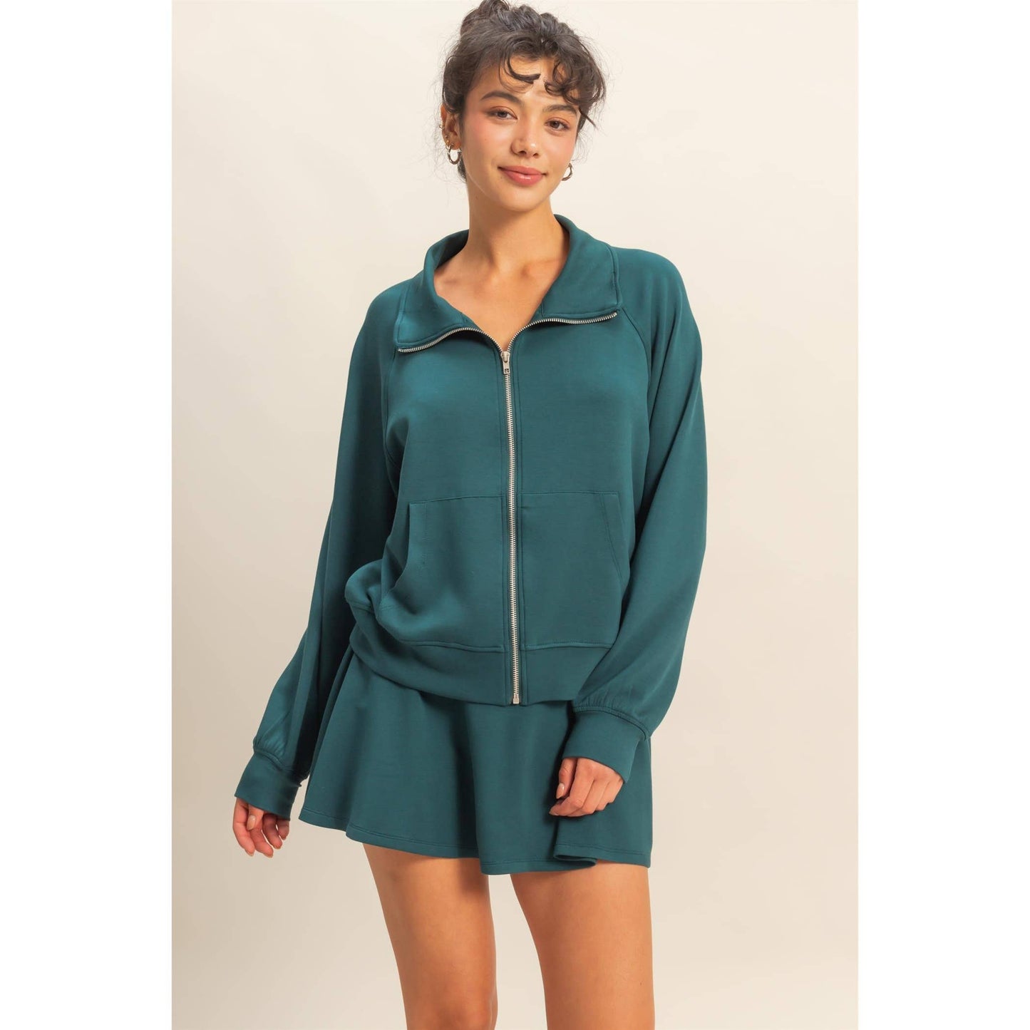 Scuba High Neck Long Sleeve Zip Jacket