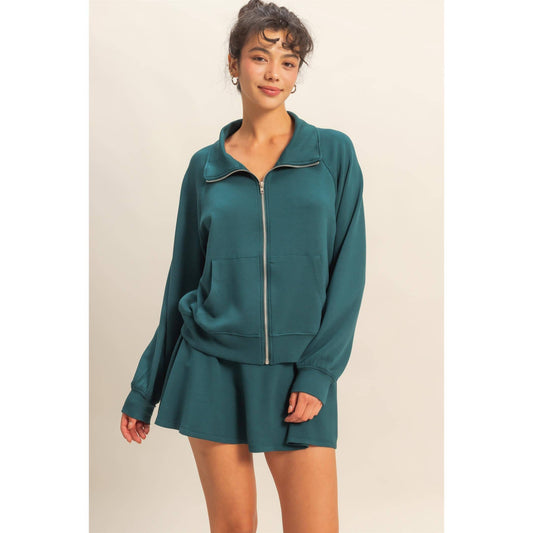 Scuba High Neck Long Sleeve Zip Jacket