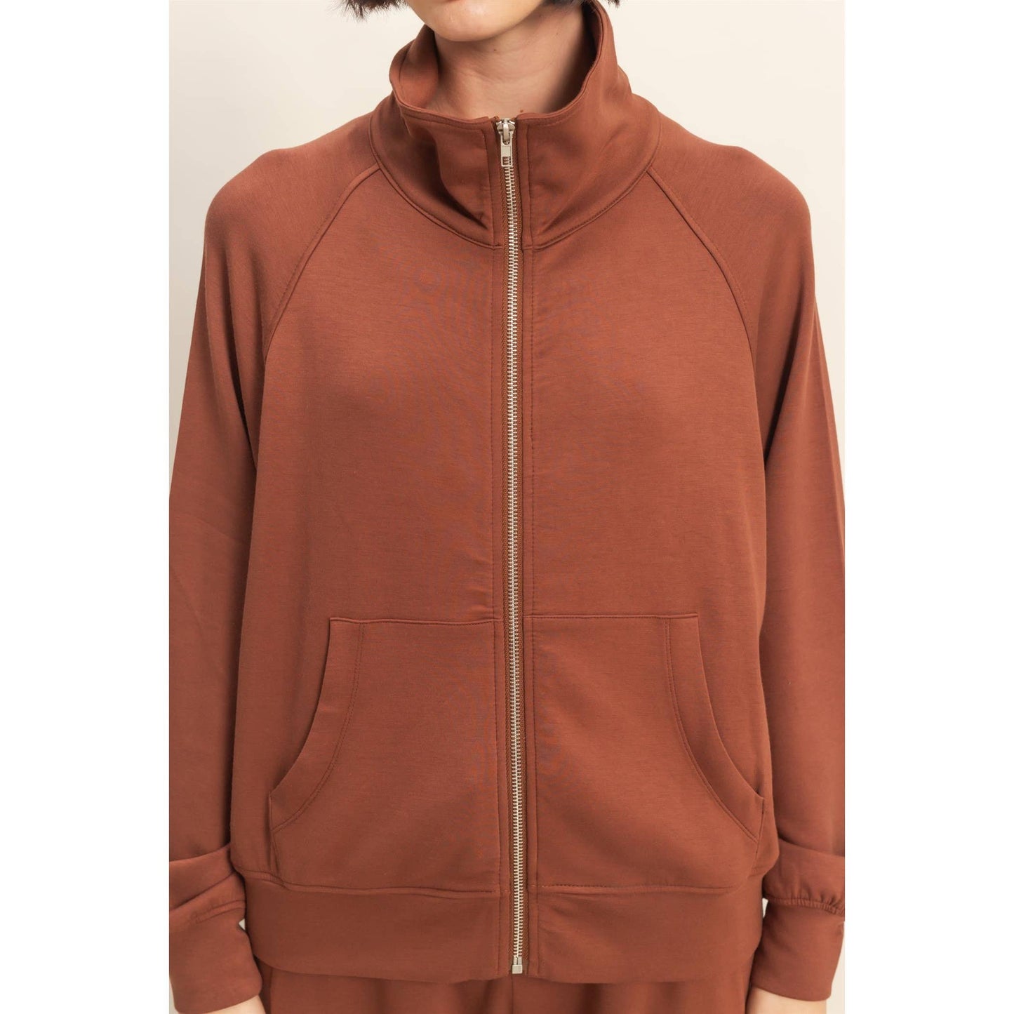 Scuba High Neck Long Sleeve Zip Jacket