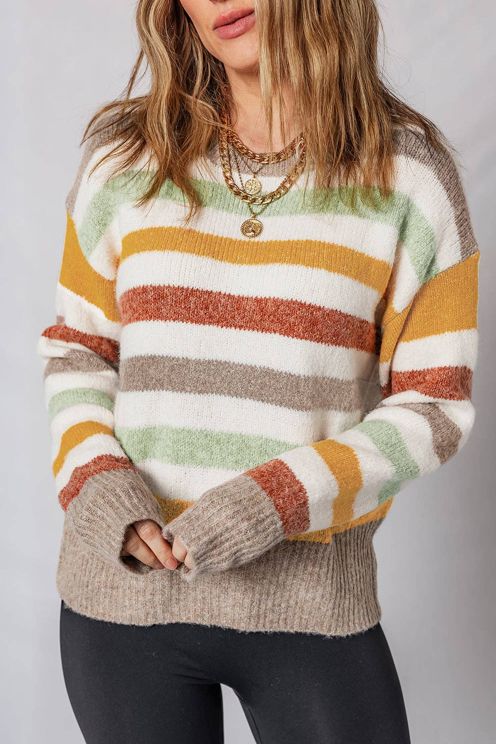 Stripe Crew Neck Sweater