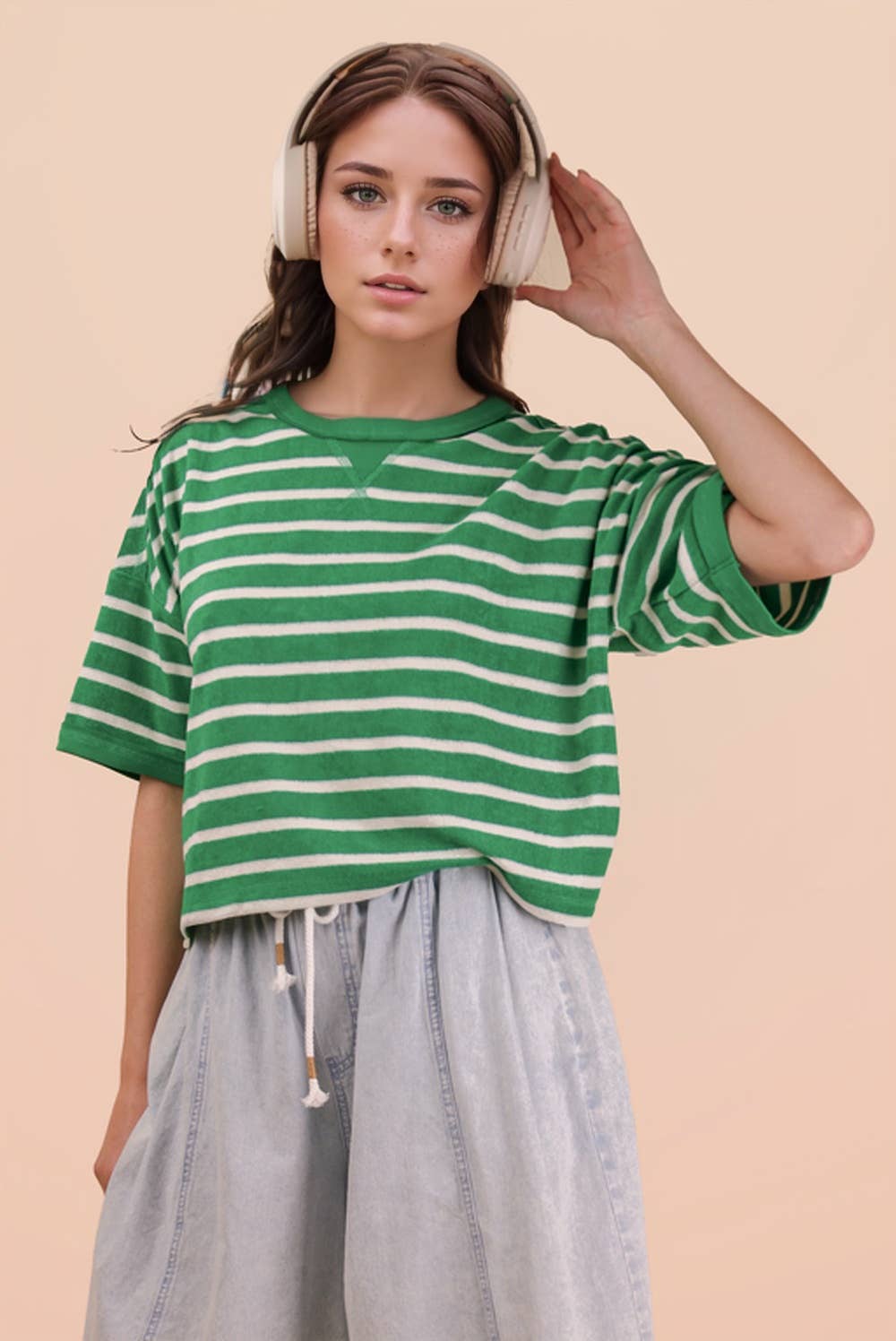 Oversized Stripe Comfy Knit Top