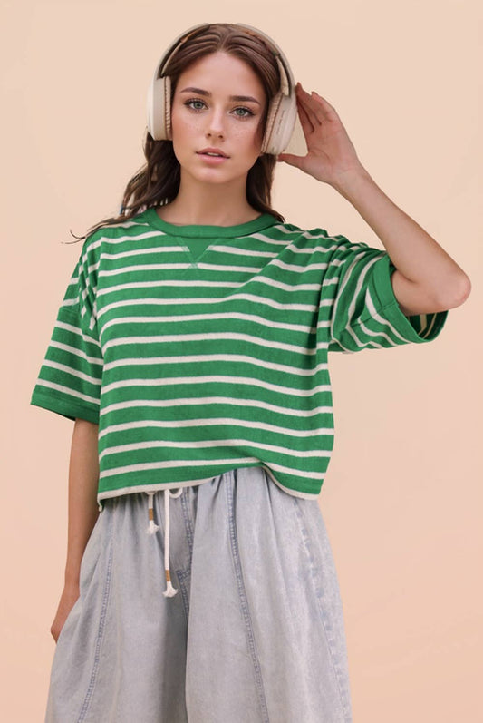 Oversized Stripe Comfy Knit Top