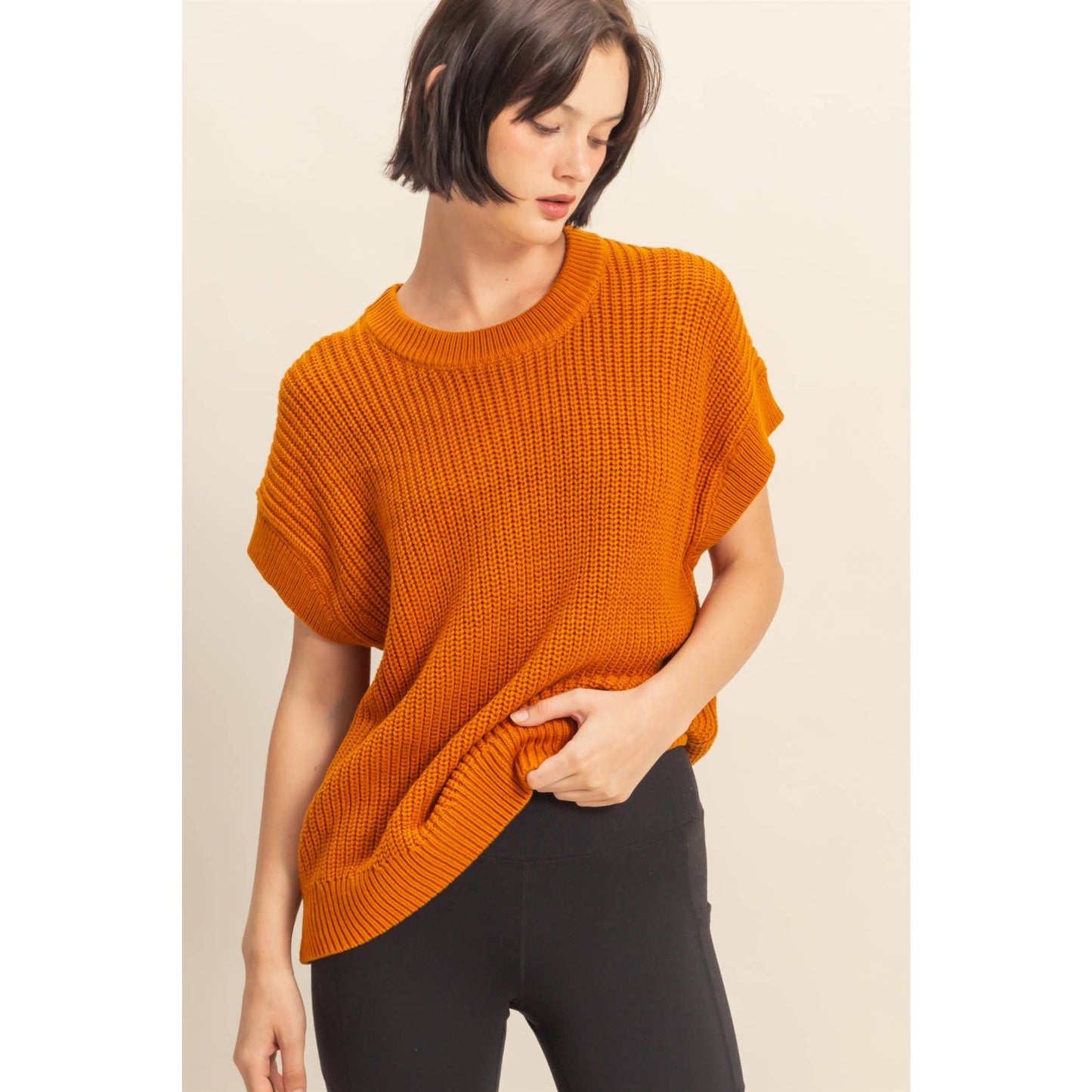 Short Sleeve Oversized Casual Sweater
