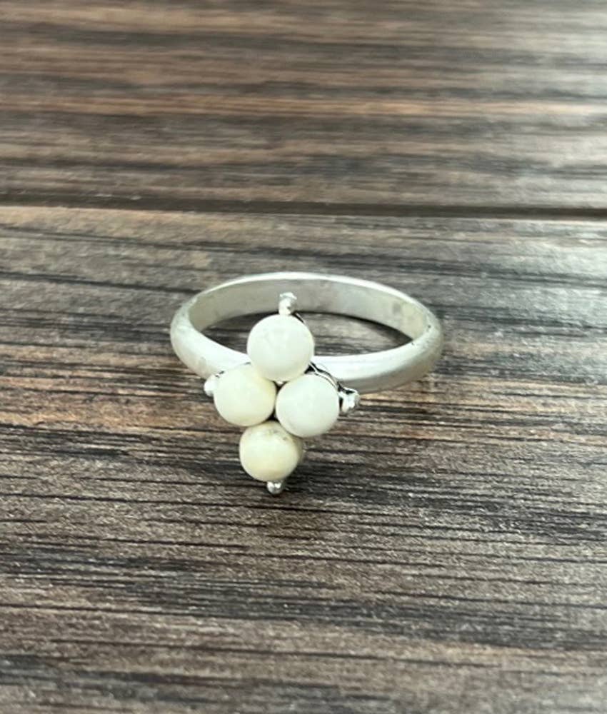 White Turquoise Adjustable Ring