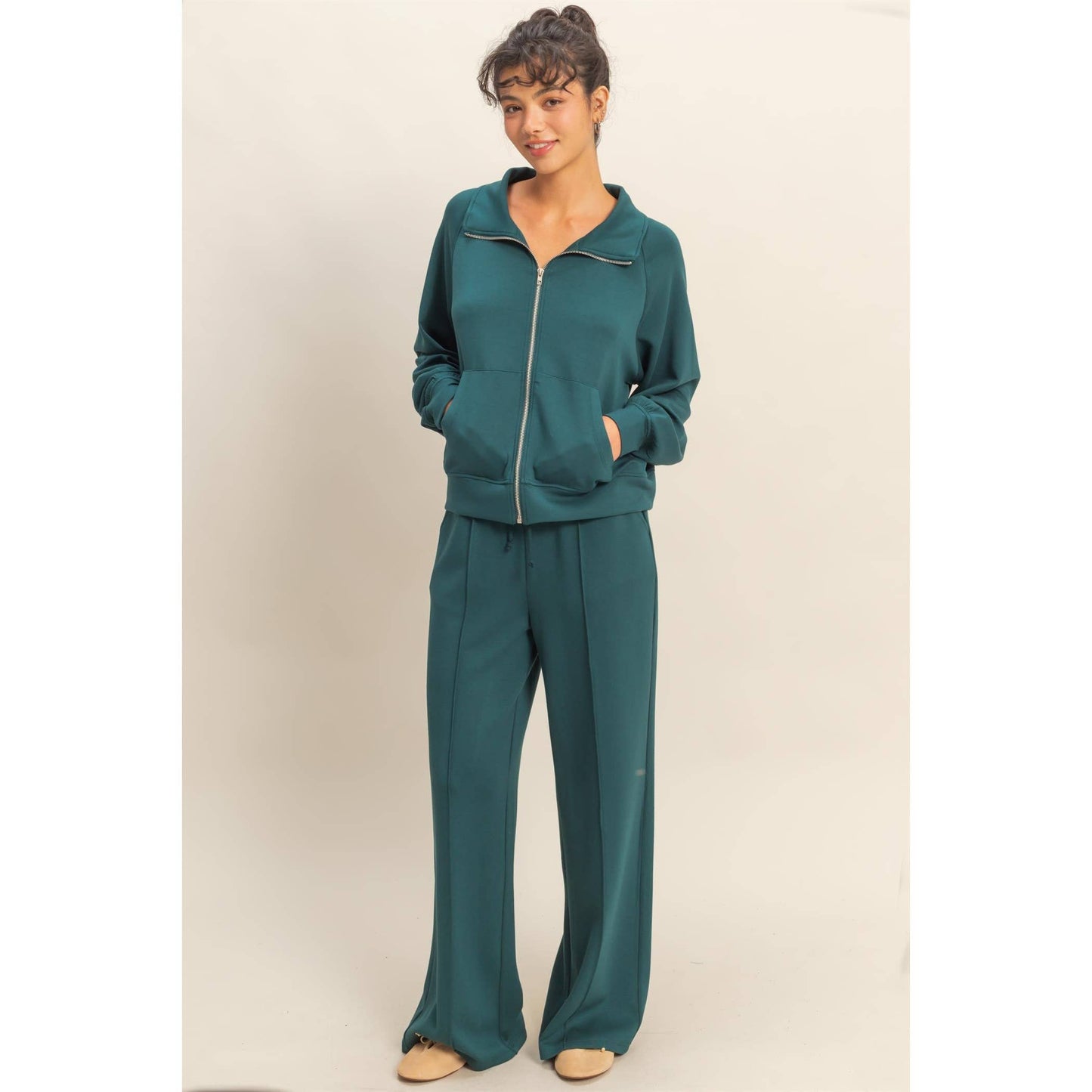 Scuba High Neck Long Sleeve Zip Jacket