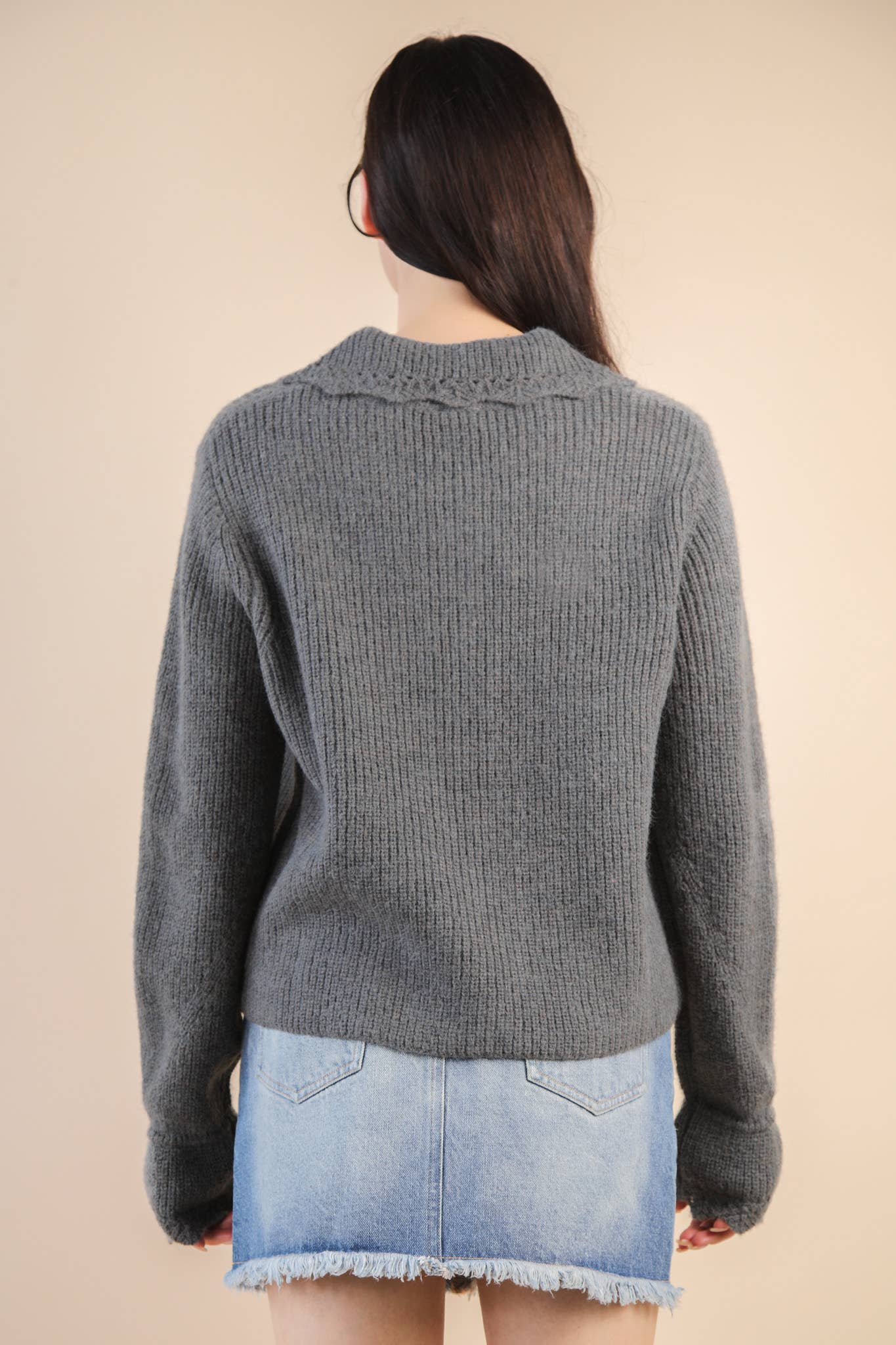 Heart Button Down Knit Sweater Cardigan