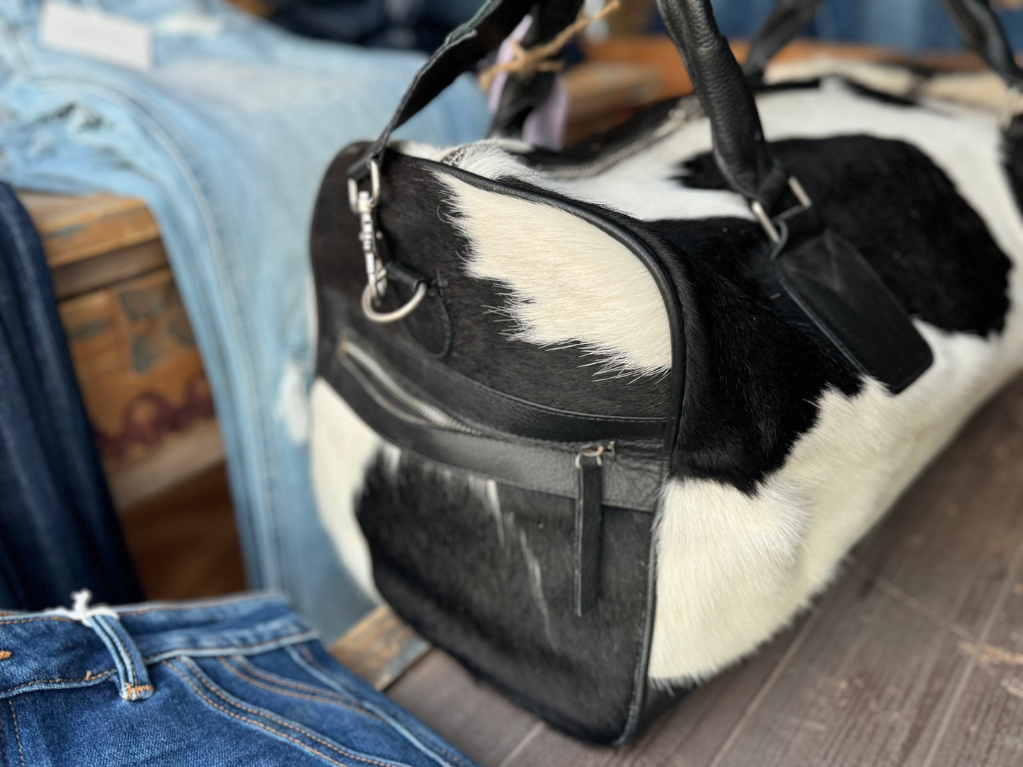 Hair-On Hide Overnight Bag