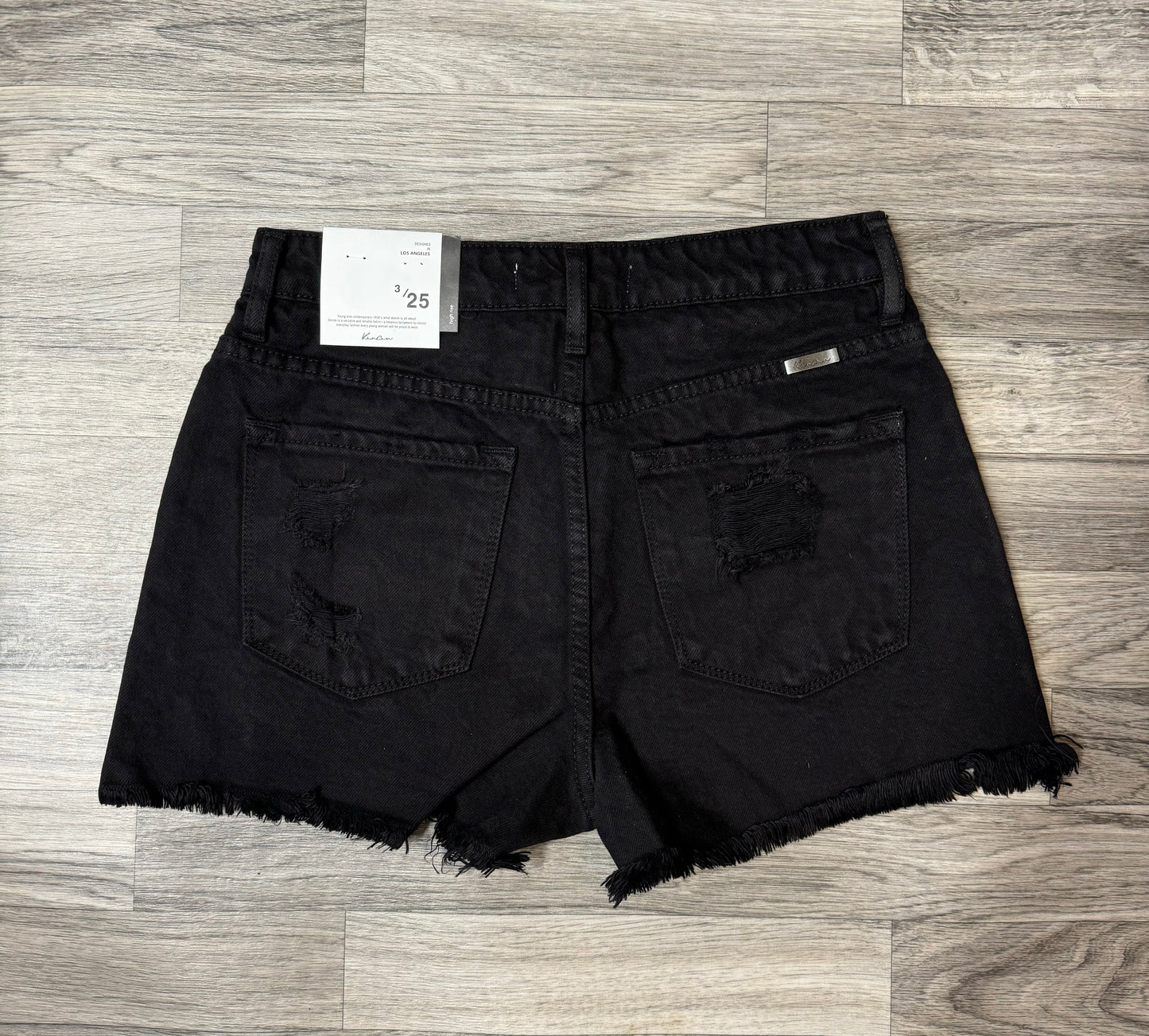 High Rise Distressed Denim Shorts