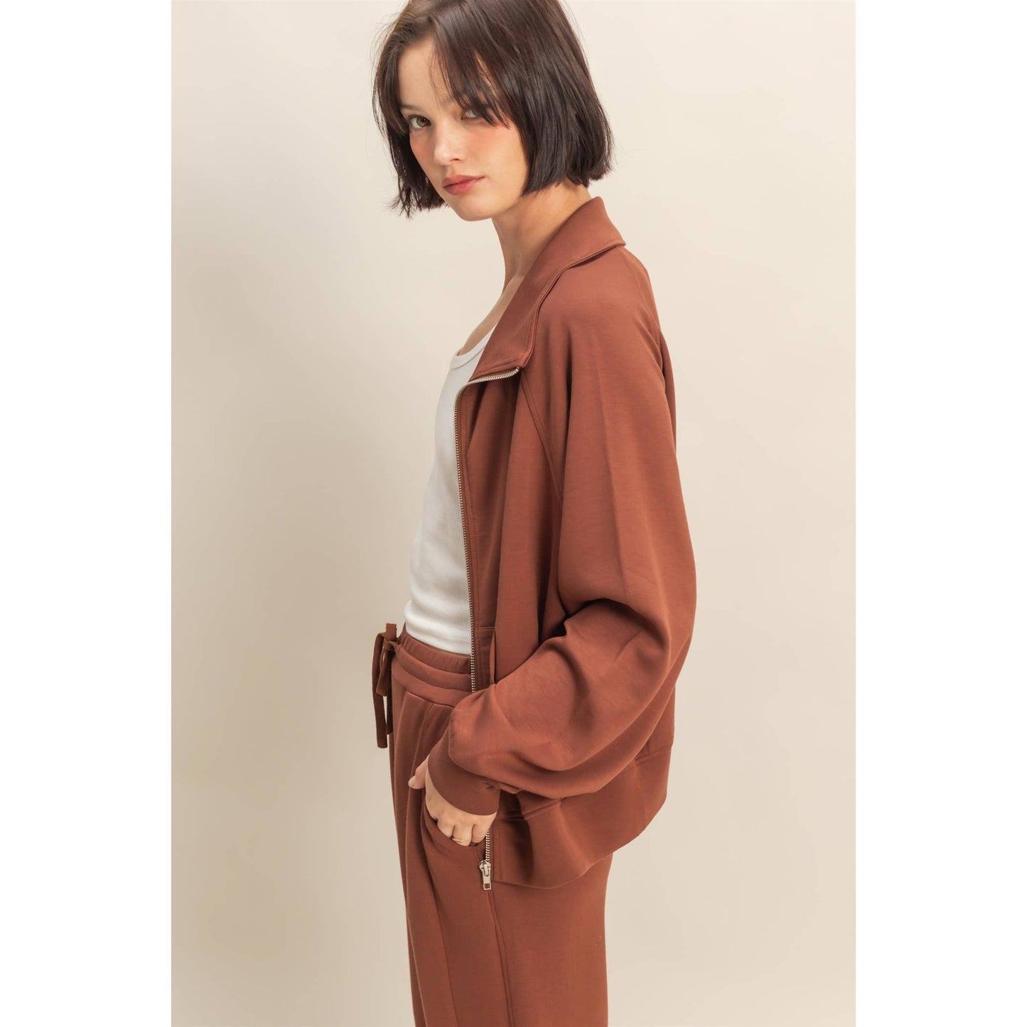 Scuba High Neck Long Sleeve Zip Jacket