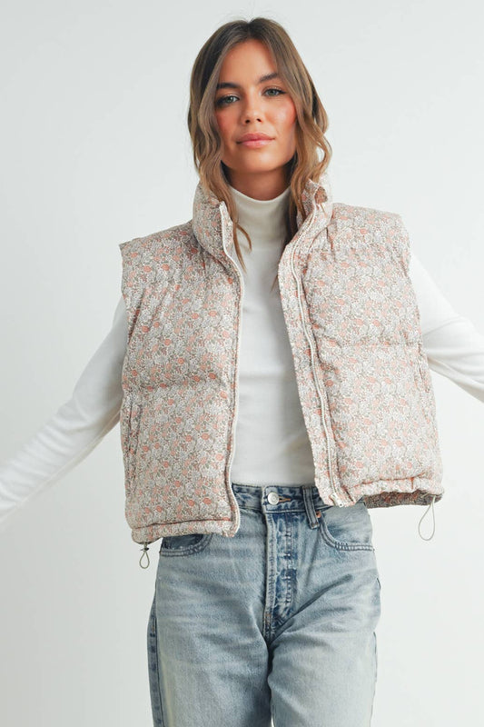 Brynn Floral Puffer Vest