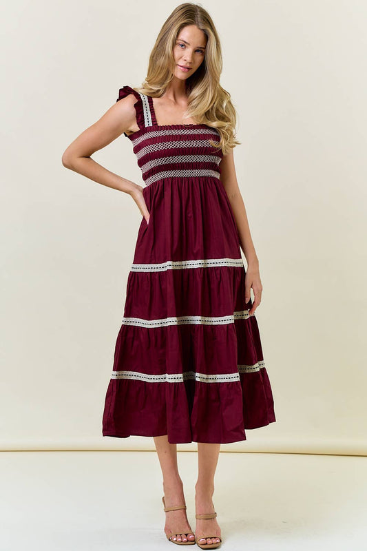 Smoked Tiered Maxi Dress