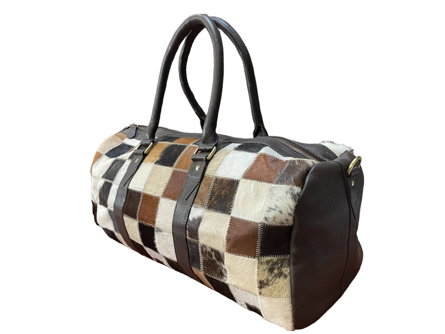 Patchwork  Cowhide Duffle Bag