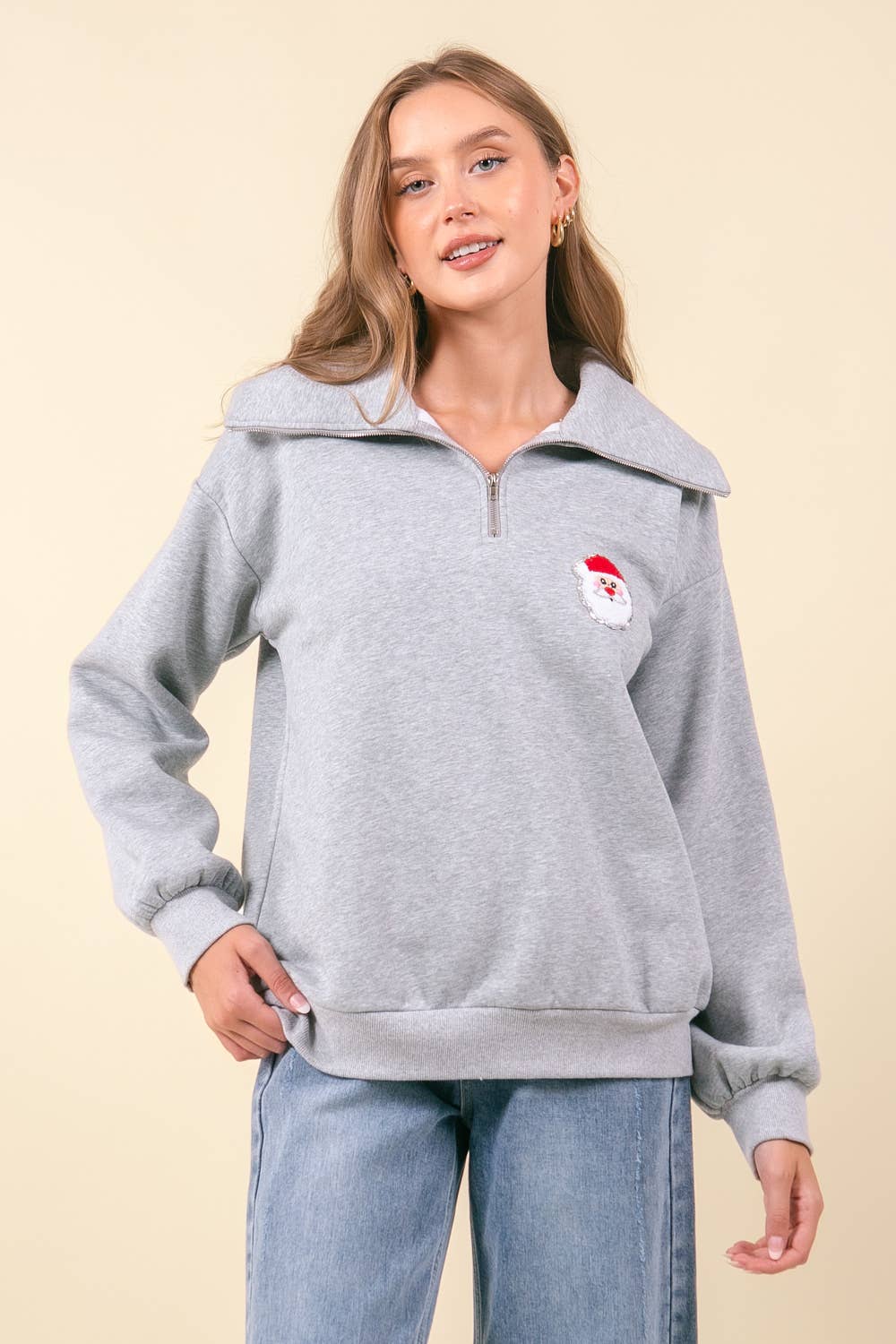 Santa Half Zip Sweatshirt