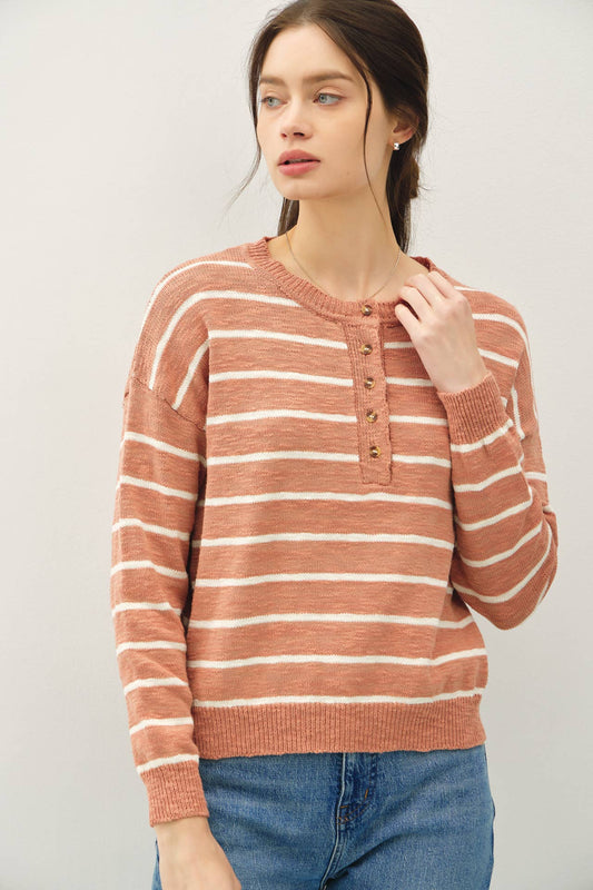 Striped Henley Sweater