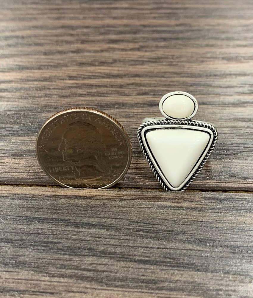 Arrowhead White Turquoise Adjustable Ring