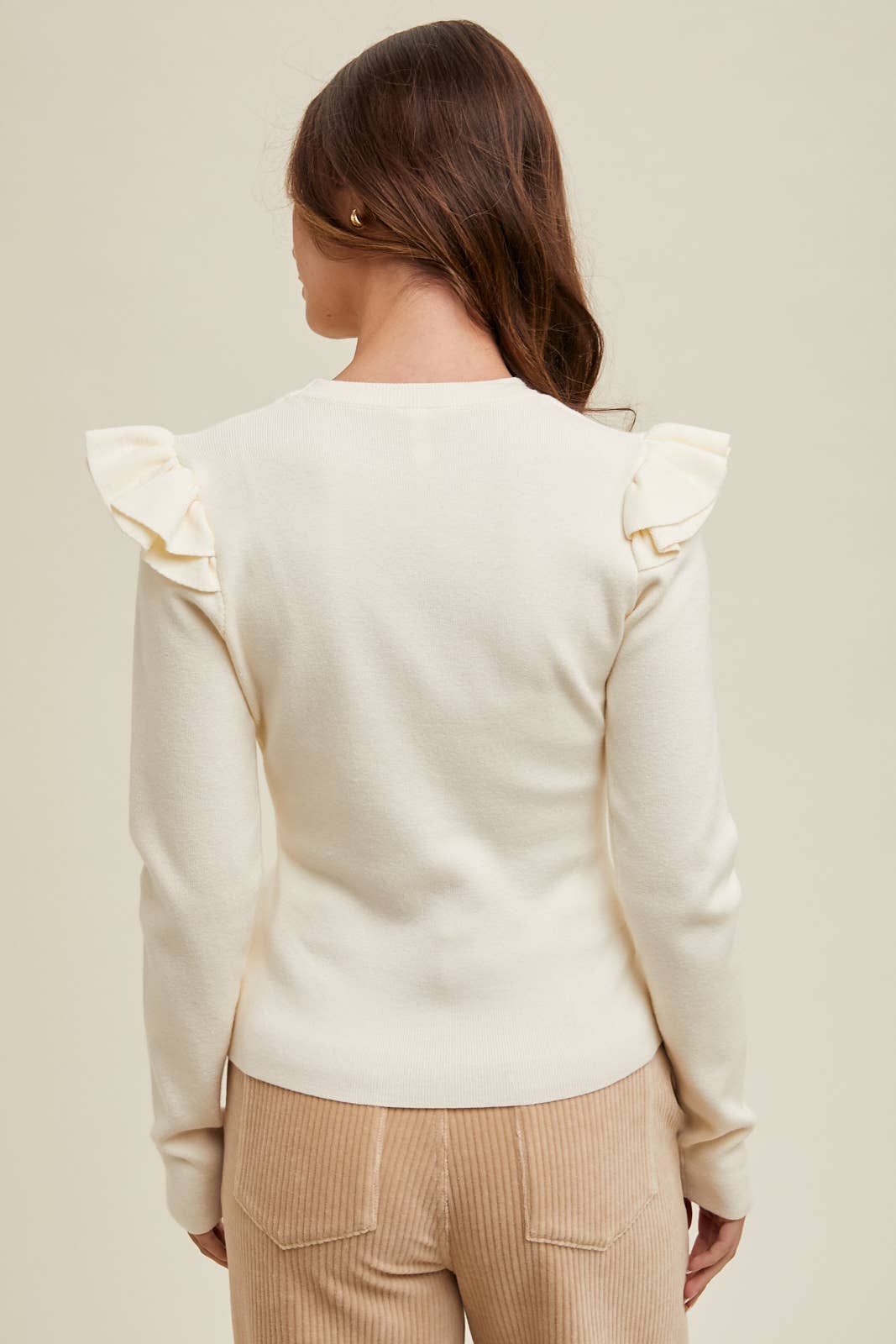 Whitney Ruffle Sleeve Sweater