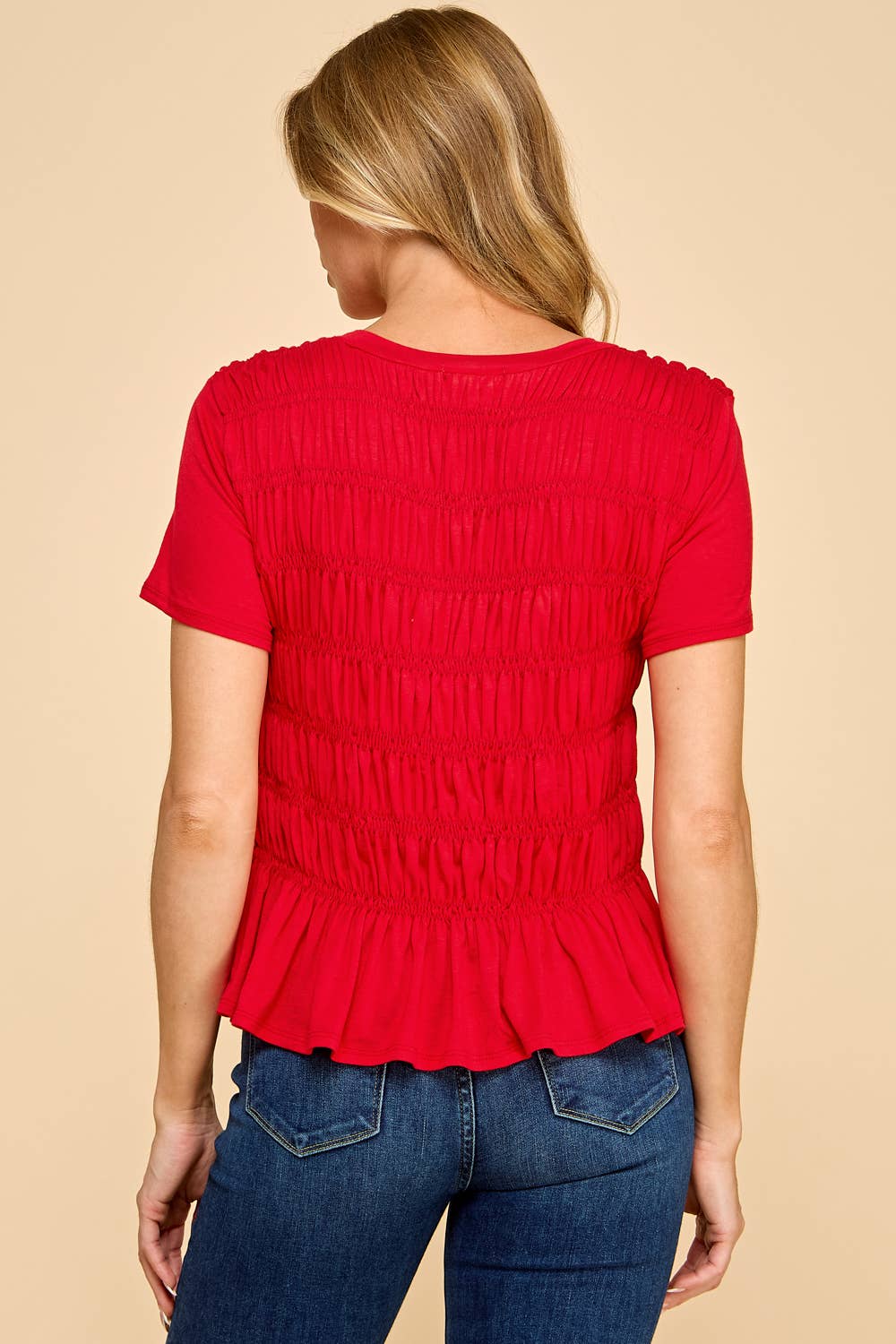 Solid Top with Smocked Detail