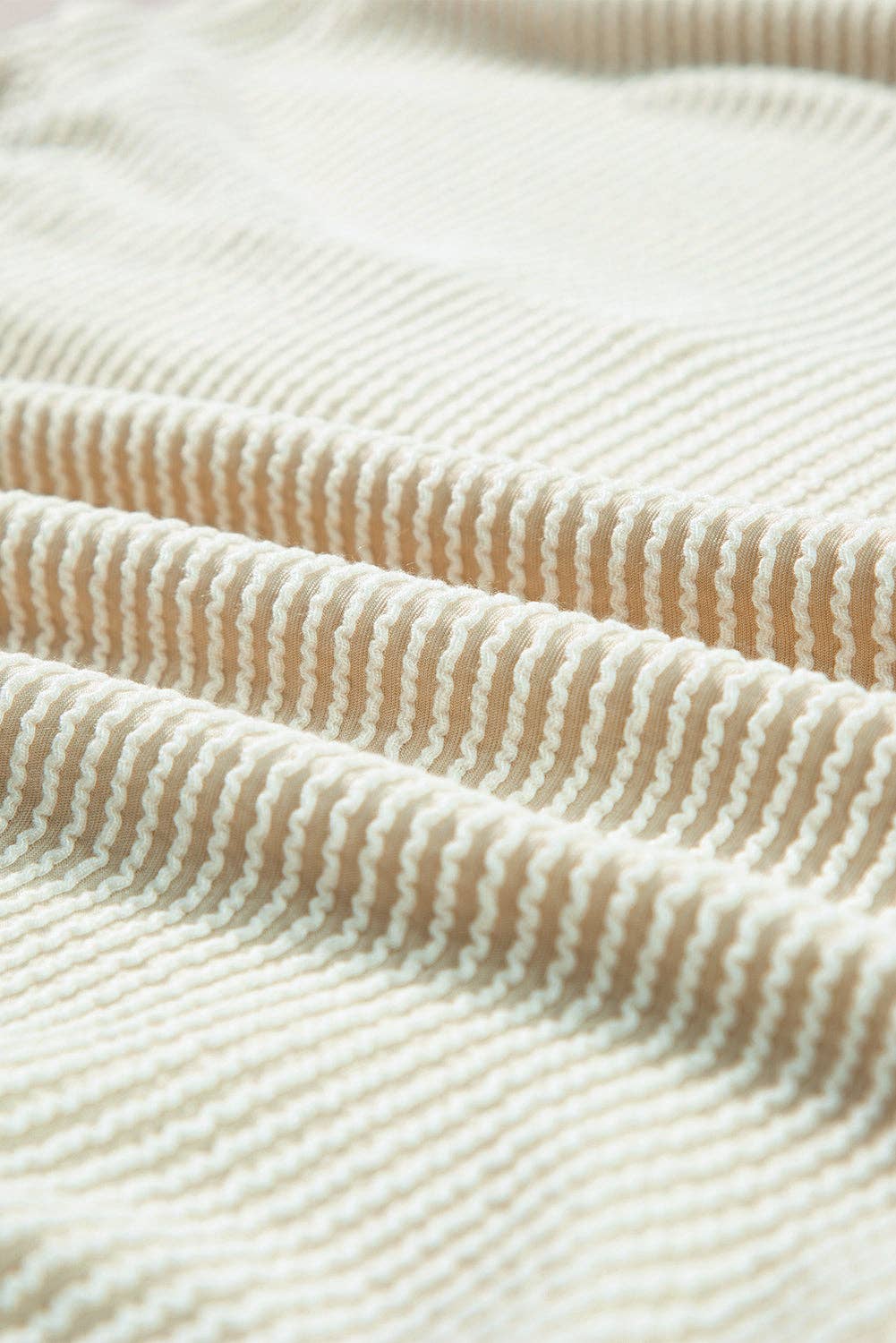 Waffle Knit Sleeve Pullover